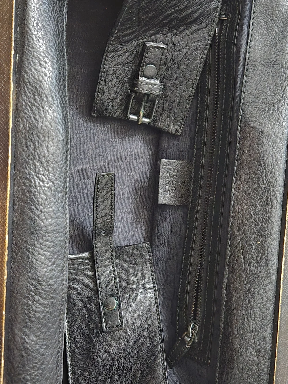 Vintage Gucci Pebbled Leather Doctor Bag Top Handle Satchel